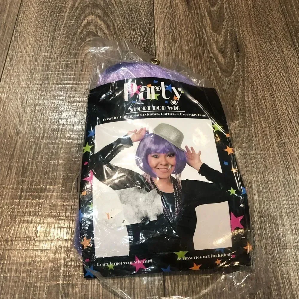 NEW Purple Party Wig Style Bob hair accessories